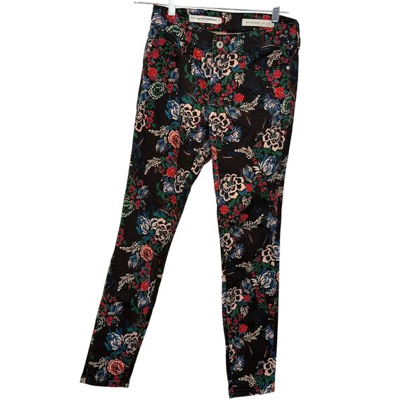 Pilcro by Anthropologie Floral Skinny 26 Mid Rise Maximalist Cottagecore Boho - Picture 1 of 11